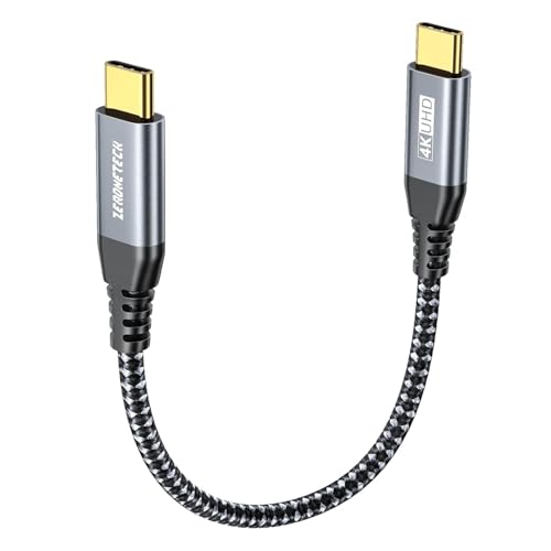 ZeroneTeck 6 Inch USB C Cable 0.5FT, USB C 3.2 Gen 2X2 Cable, 4K Monitor Video Output, 20Gbps High Speed Data Transfer, 100W Fast Charging, for iPhone 17, MacBook, Dell, LG, KYY, for Portable Monitor