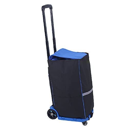 Carrito de Compras Portátil Plegable con Ruedas Azul miniatura 1