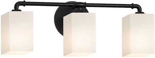 Justice Design Group Fusion Bronx tocador de baño de tres luces negro mate