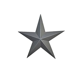 40 Inch Heavy Duty Metal Barn Star Painted Hammered Silver