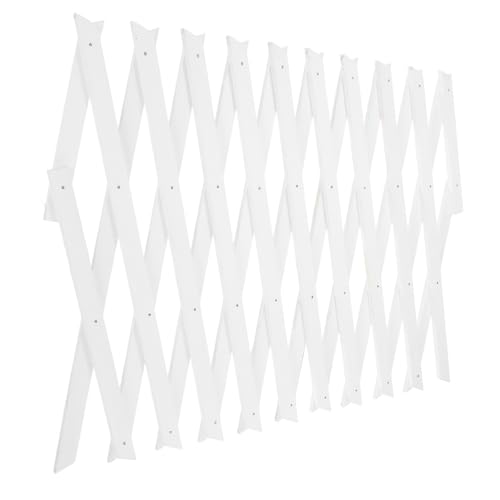 SUPVOX Panel de Celosía de Madera Extensible para Plantas Trepadoras Valla Decorativa Resistente para Jardín y Balcón Soporte de Enrejado Blanco para Enredaderas Panel de Malla para