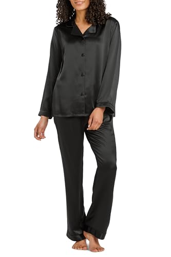 Image of Fishers Finery Women's 100% Mulberry Silk Long Pajama Set with Gift Box