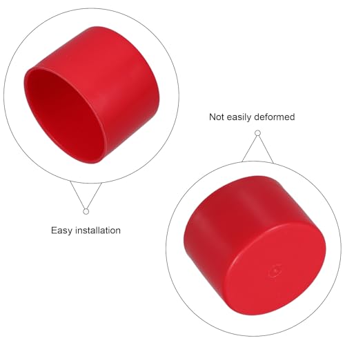 ARTIBETTER 10 Stück Gerüstrohrhülse Gerüstrohr Schutzkappen Stahlrohr Endkappen Bau Schutzkappen Sicherheitskappen Gerüst Gerüstrohr Zubehör Plastische Endkappen Endkappe aus Metall Sport rot