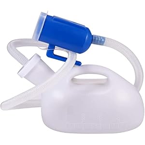 Lunata 1 st. urinefles PP voor mannen met 1,2 m slang, urinoir fles met sluiting, 2 liter inhoud, autoclaveerbaar