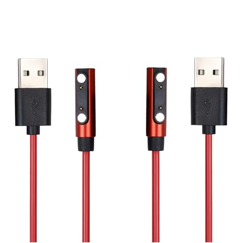 HJEFBDP Smart Watch Charger Magnetic 2 Pin Universal, 60cm USB Cable Replacement Charger Thimble Pitch 7.62mm Compatible All Charging spacing 7.5 mm-8 mm 2-pin Interface Smart Wearable Devices (2)