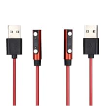 Smart Watch Charger Magnetic 2 Pin Universal, 60cm USB Cable Replacement Charger Thimble Pitch 7.62mm Compatible All Charging spacing 7.5 mm-8 mm 2-pin Interface Smart Wearable Devices 2
