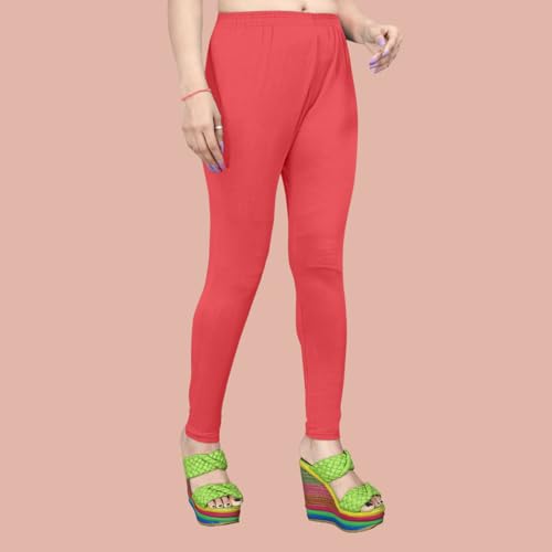 Image of Women's Solid Mid Rise Slim Fit Ankle Length Leggings - Comfortable and Stylish Yoga Pants for Workout, Running and Everyday Wear
