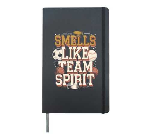 Smells Like Team Spirit Funny Quote Hardcover Journal, Black