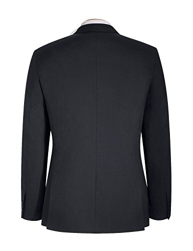 HBDesign Men's 3 Piece 2 Button Peak Lapel Slim Trim Fit Formal Tux4