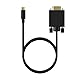 AISENS - A109-0692 - USB-C-auf-VGA-Konverterkabel, USB-C/M-Hdb15/M, Schwarz, 0,8 m