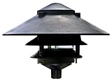 Dabmar Lighting D5300-B Pagoda Fixture 3 Tier 10' Top Incand 120V Light, Black Finish