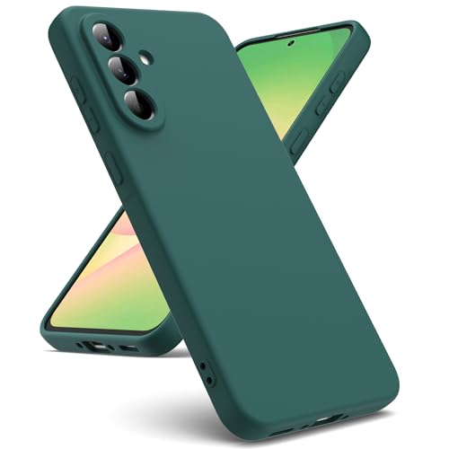 Oududianzi - Cover Compatibile con Samsung Galaxy A56 5G [Cover in Silicone Liquido] [Interno in Microfibra] Gomma Gel di Silicone Liquida Antiurto Custodia Cover A56 5G - Verde Notte