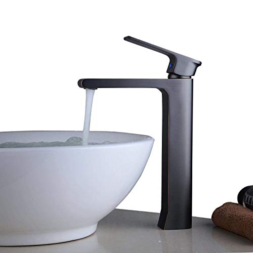 Preisvergleich Produktbild Beelee Waschbeckenarmatur, Messing, Schwarz , Tall