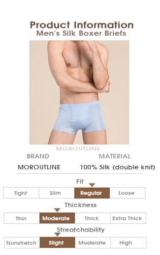 Men's Silk Boxer Briefs Underwear Breathable Moisture-Wicking Pure Silk Panties for Man4