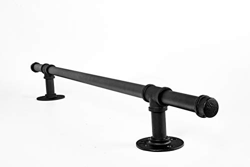 Review Product KINMADE Stair Handrail Industrial Loft Pipe Style Indoor Stair Railing Wrought Iron Railing Support Handrails for Stairs Grab Bars Industrial Bar Foot Rail Delight 7FT
