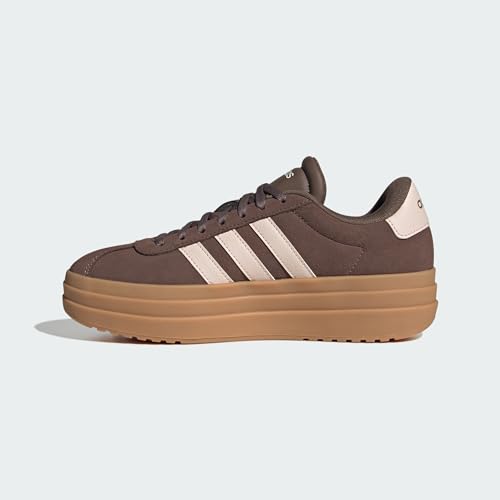 Image of adidas Womens Vl Court Bold Lace Up Sneakers Shoes Casual - Pink
