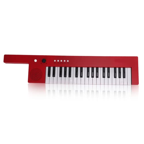 Mini Keyboard Piano, Electronic Piano 37 Key Portable Piano Guitar Electronic Mini Keytar Education Musical Instruments for Music Lover Beginners 1200mAh (built in)(red)
