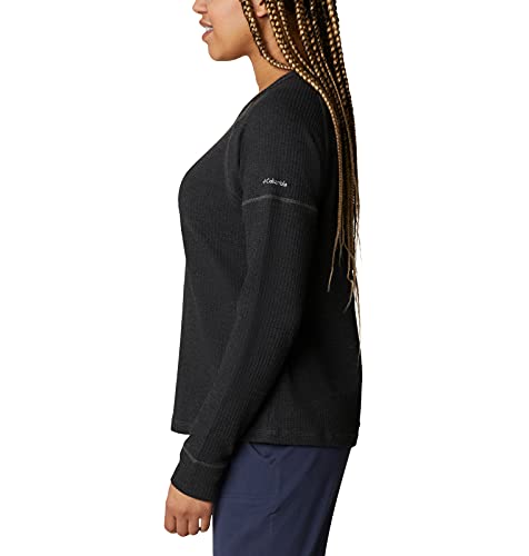 Columbia Women's Pine Peak Long Sleeve Thermal, Black Heather, Large #TOP2