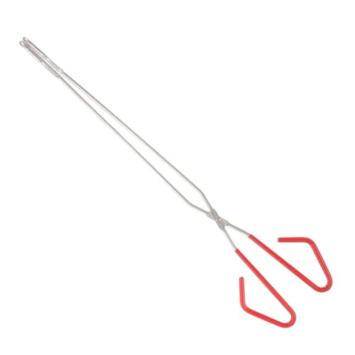 BESPORTBLE Pinzas De Fuego De Acero Inoxidable Para Chimenea Exterior y Barbacoa Agarre Fuerte y Ergonómico Para Cocina Camping Herramienta Para Carbón y Leña Picnic y Camping