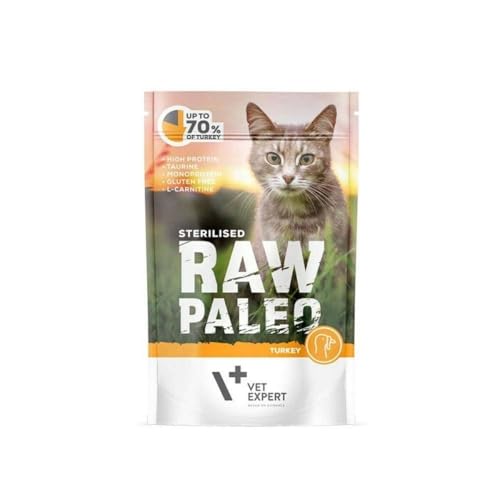 Produktbild von VETEXPERT Katzen-Nassfutter Raw Paleo Sterilised Truthahn - 100 g