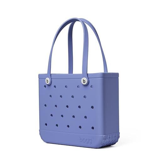Image of BOGG BAG Medium Tote - 15 inch x 12.5 inch x 5 inch - Durable, Washable, Tip-proof - Beach, Pool, Boat, Work, Sports (Pretty as a Periwinkle with White Buttons)