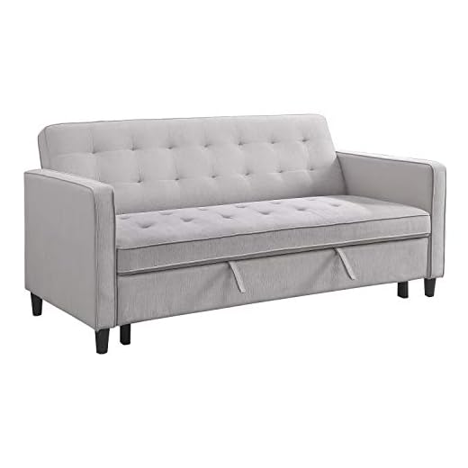 Lexicon Knoxville Convertible Studio Sofa Bed, Dove