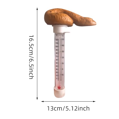 Floating Poop Pools Thermometer, Floating Swimming Pool Thermometer, Poop Shape Prank Water Thermometers, for Spa Hot Tubs Aquariums Pools (2Pcs)