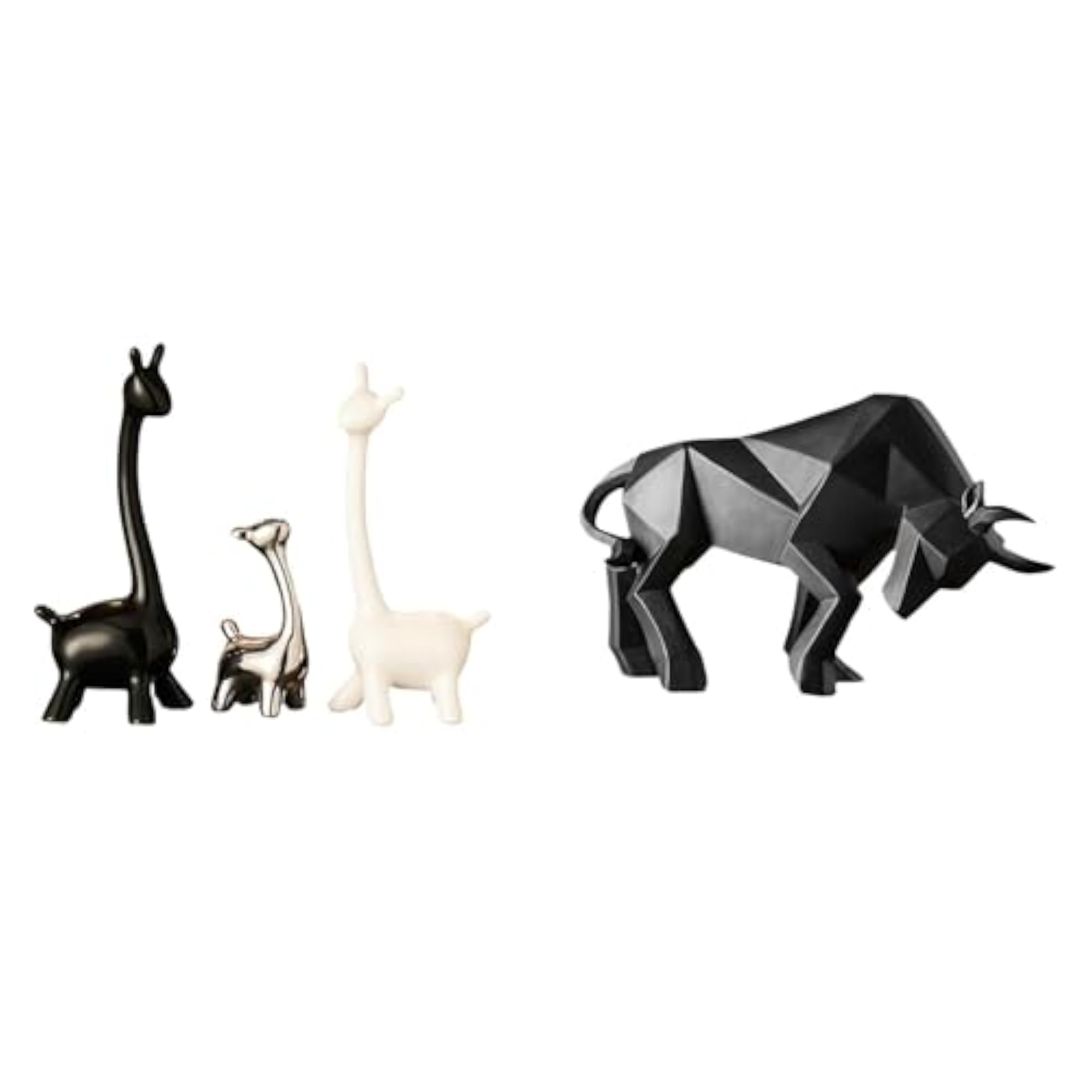 Modern Ceramic Giraffe Bull Figurine, Creative Statue