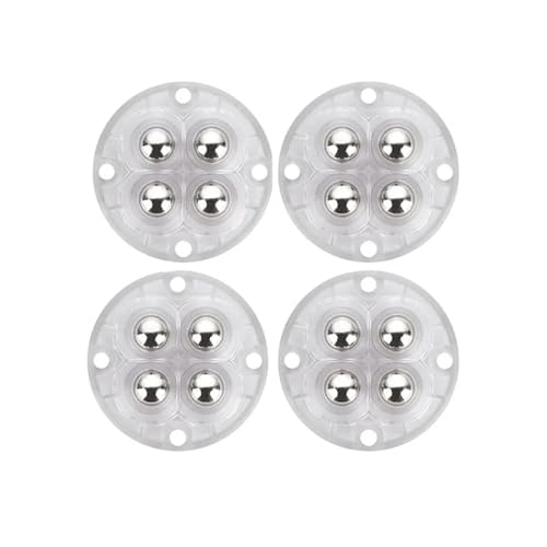 Kółka, 4 szt. Uniwersalne koło pasowe ze stali nierdzewnej o 360 stopni Samoprzylepne kółka Mini kółka obrotowe do mebli Pudełko do przechowywania(4pcs transparent)