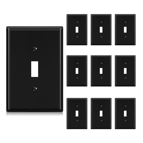 Plaque de rechange pour interrupteur grand format masquant les défauts du mur lot de 10 - 2
