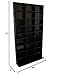 Atlantic Elite Media Storage Cabinet - New/Improved Tower, Stores 837 CDs, 630 Blu-Rays, 531 DVDs, 624 PS3/PS4 Games or 528 wii Games with 9 Fixed Shelves, PN38408117 in Black