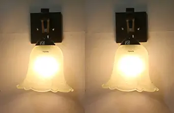 ONECYA ROYAL FANCY Round Wooden Wall Light/Wall Hanging Lamp for Bedroom, Pendant Light Indoor and Outdoor Electric (Pack of 2) Downcya061