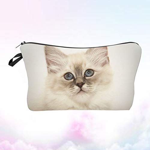 Lurrose 1 unidade de bolsa de maquiagem feminina bolsa cosmética impressão bolsa com zíper impermeáv