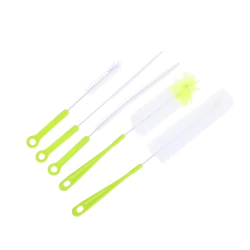 BESTonZON 5pcs Long Handle Cleaning Brush Bottle Cleaners Bottle Brush Small Cleaner Pipe Cleaner Brush Glassware Mug Cleaning Brush Water Bottles Straw Bottle Cleaner Green Steel Wire