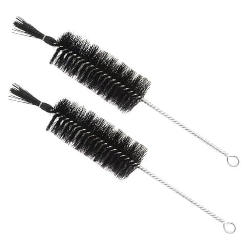 NAMOARLY 2pcs Beaker Brush Bottle Brush Test Tube Brush Straw Cleaner Water Test Tube Cleaning Brush Bottle Supply Household Cleaning Brush Bottle Accessory Black Nylon