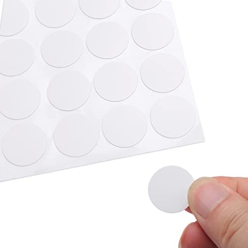 kuou 560 Pieces Screw Covers White, 140 in 1 Self-Adhesive Screw Hole Covers Sticker, 12MM Furniture Screw Covers Caps Dust-Proof Sticker for Wood Cabinet Shelve (4 Sheet), Clear