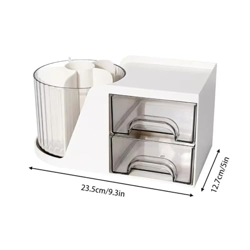 Pot à crayon plastique jaune : solution double couche contre le désordre de bureau - 7