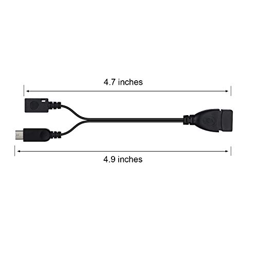 Zyf Micro Usb To Usb Port Adapter (Otg Cable + Power Cable) For Firestick, Streaming Tv Sticks, Media Devices, Android Phone Tablet - 2 Pack #TOP1