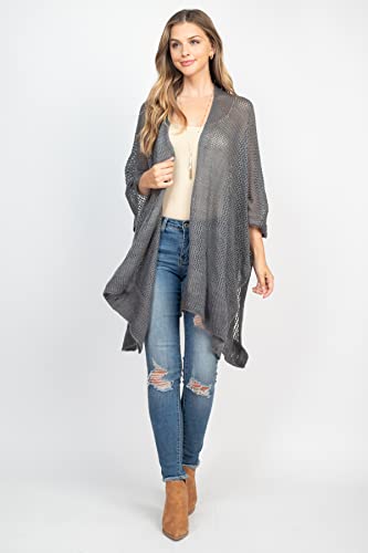 Image of RIAH FASHION Bohemian Sequin Glitter Shawl Wrap Poncho - Kimono Cardigan, Sparkly Metallic Mesh Scarf, Open Knit Crochet