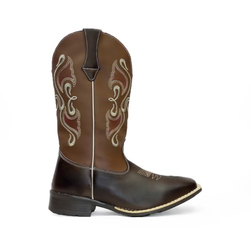 Qual a Melhor Bota Texana Feminina de 2025? Melhores Ranking 6 Bota Texana Feminina Adulto em Couro Bico Quadrado cano longo Bordado Kapell (38, Café)