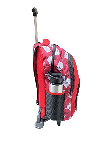 Mochila de Rodinhas Escolar Juvenil Feminina Lhamas