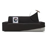 FAVERTI® Funda Sofá Super Elástica 3 plazas de 180 a 230 cm | Modelo NOVELE | Negro | Funda Universal Ideal para Cualquier Forma de sofá | Protector de Calidad Tejido Jacquard Tacto algodón