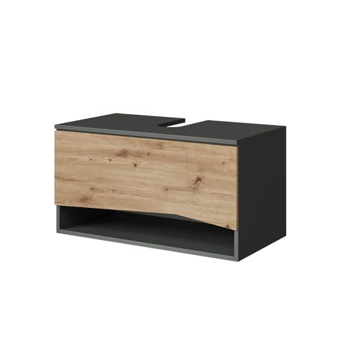 Vicco Meuble sous Vasque Simple Willow, Artisan, 80x42.8cm avec tiroir, adapté au Montage Mural et à différentes Tailles de Salle de Bain