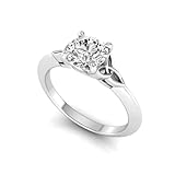 IGI Certified 1 Carat Round Lab Grown Diamond (F, VS2) 14K White Gold Solitaire Celtic Trinity Knot Engagement Wedding Ring 7US