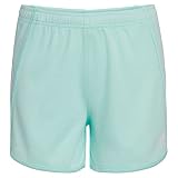 adidas Girls' Little Elastic Waistband 3 Stripe Mesh Short, Ice Mint, Small (7/8)