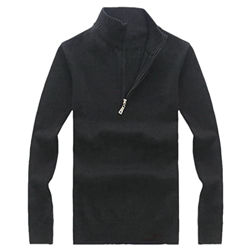 Pull tricoté à col montant pour vos sorties d'automne en sweat décontracté noir