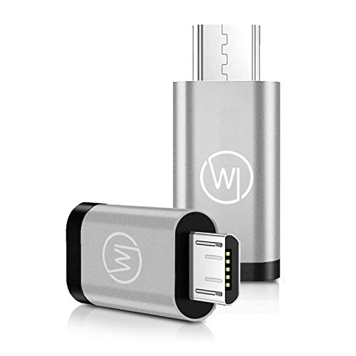 Wicked Chili 2X Adaptador Micro USB a USB C OTG (On The Go) Compatible con Huawei EnVizion 360 y cámaras USB C para Smartphone, Tablet, portátil   Adaptador OTG Tipo C para Dispositivos Micro USB