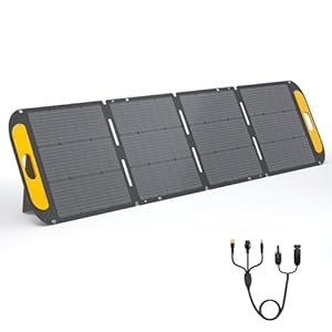 Portable Solar Panel 220W Pro 48V, 23% Efficiency Foldable Solar Panel Waterproof IP67 with MC-4 to Anderson XT60 DC5521 Adapter for Solar Generator Off-Grid Van Camping