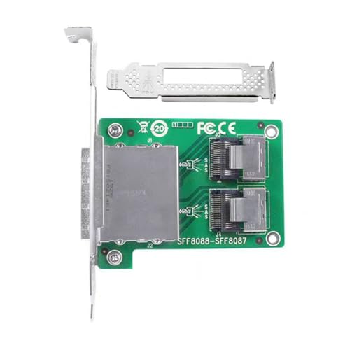 Mocturnity - Tarjeta adaptador mini SFF-8087 a SFF-8088, tarjeta SAS de doble puerto interno a tarjeta externa