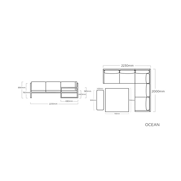 KETTLER Ocean Casual Dining Eckset Anthrazit